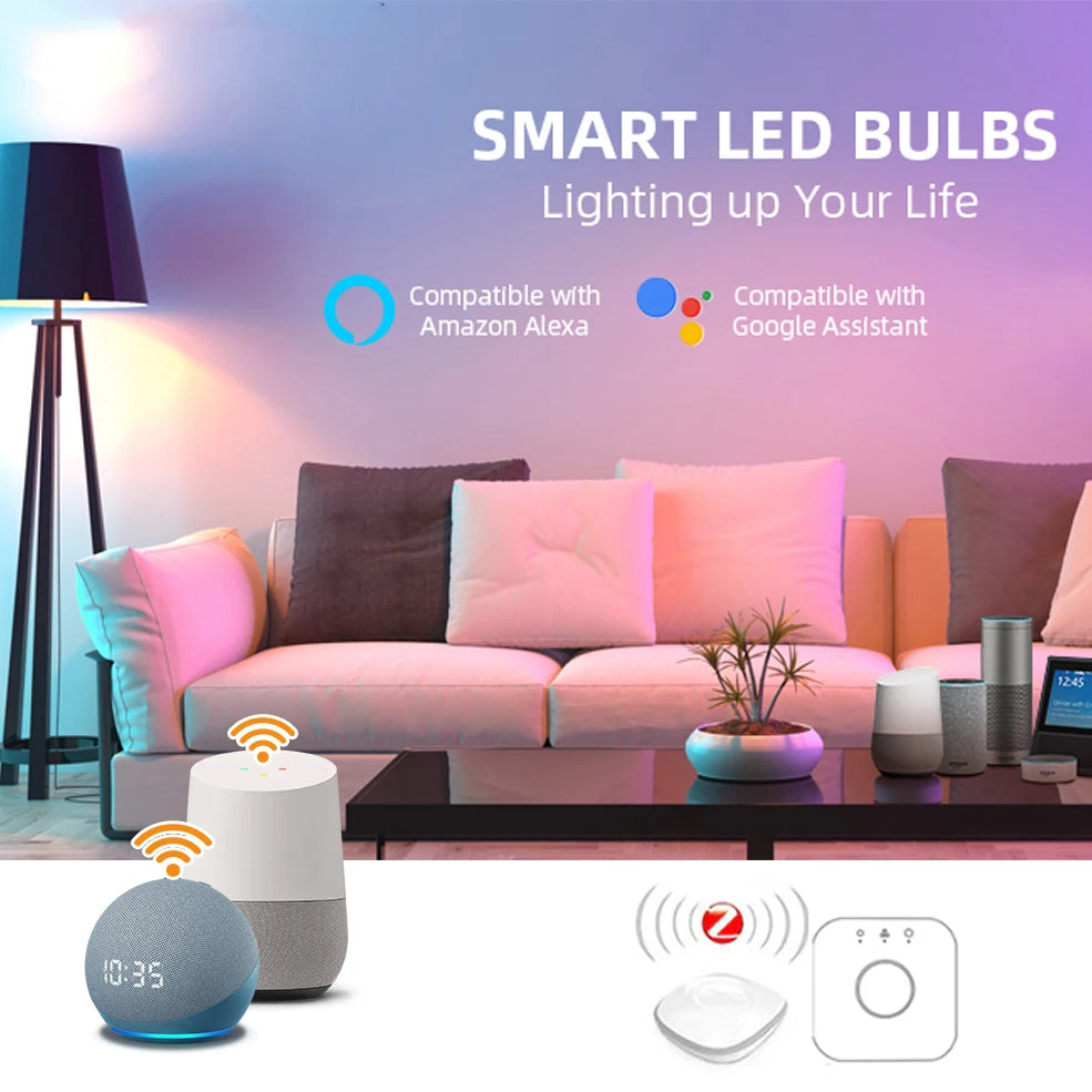 eWelink Zigbee Smart Dimmable Bulb 85-265V LED Light E27 RGB Lamp Support Alexa Alice Smartthings Google Assistant Voice Control