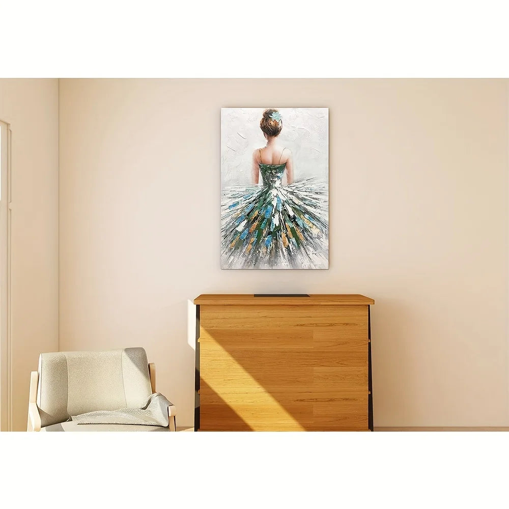 Beautiful Ballerina Girl Canvas Paintings, Abstract Figure Canvas Wall Art for Your Home