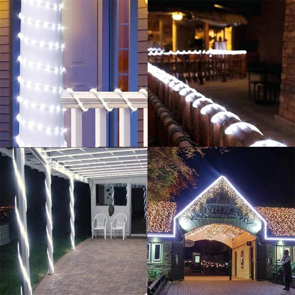 Solar Lights Outdoor 32M Garden String Lights Waterproof With Pvc Tube Decoration Copper Wire Lights For Patio Yard Christmas