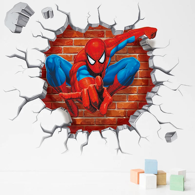 Spiderman Super Heroes Wall Stickers For Kids Room Decoration Home Bedroom PVC Decor Cartoon Movie Mural Wall Art Decals