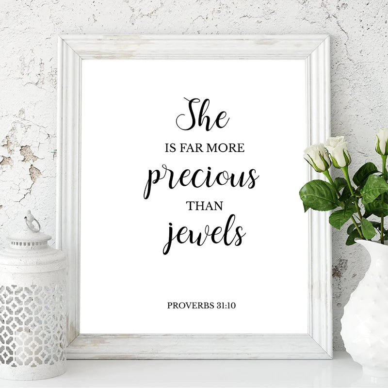 Christian Bible Verses Quote  Wall Art Canvas Print, Psalms Baby Girl Nursery Art Wall Décor