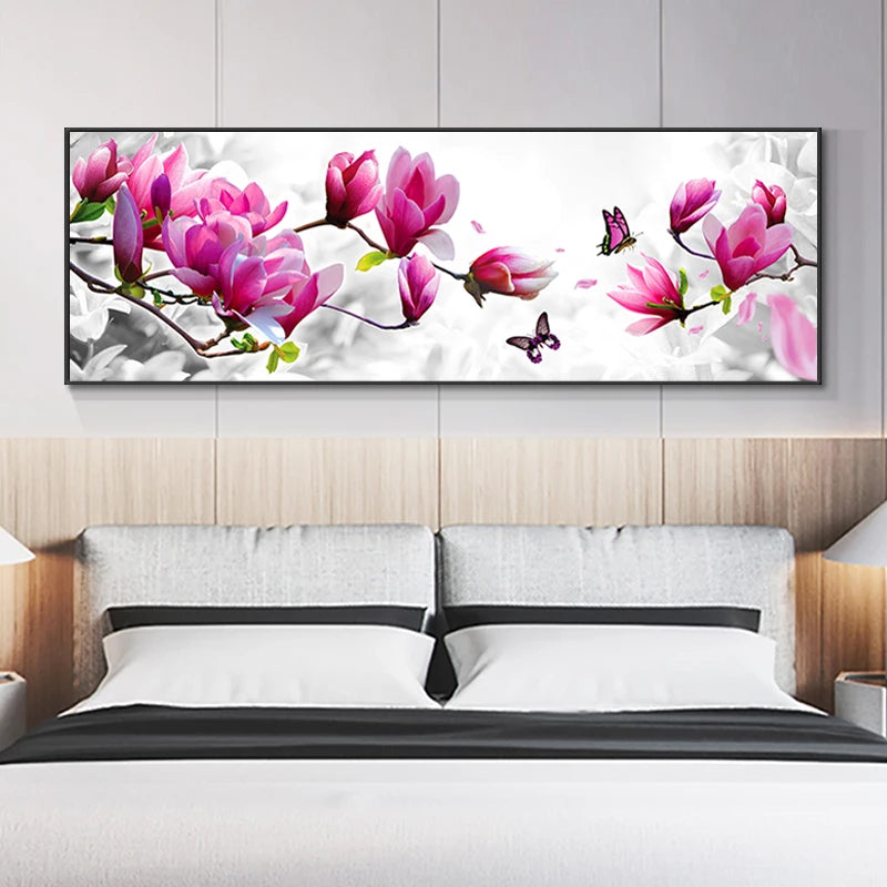 Abstract Pink Flowers Canvas Wall Art For Your Home DécorArtwork