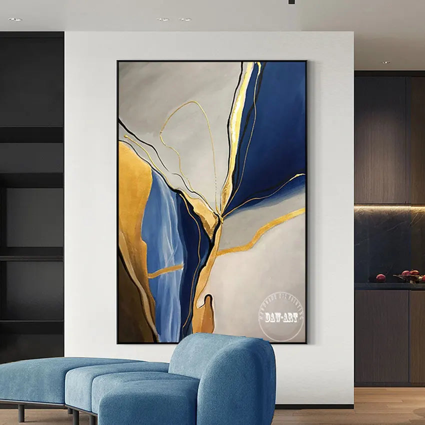 Abstract 2PCS Picture Art Canvas Wall Poster Modern Hotel Hall Decor New Design Texture Gold Foil Painting Unframed Artwork