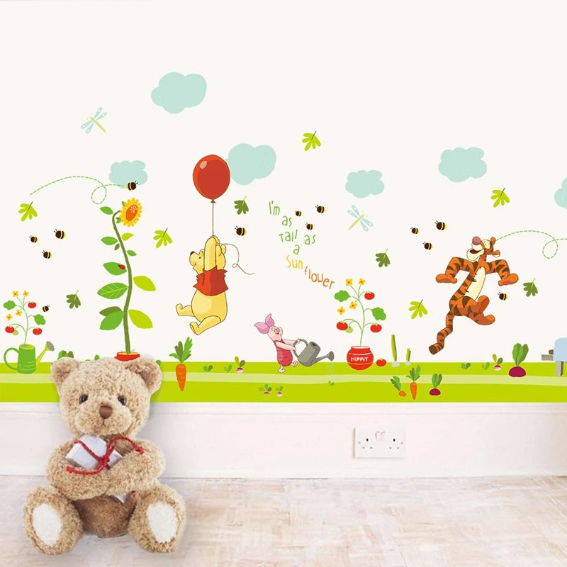 Pooh Tigger Animal Cartoon Vinyl Wall stickers kids rooms Home decor DIY Child Wallpaper Art Decals 3D Design House Decoration