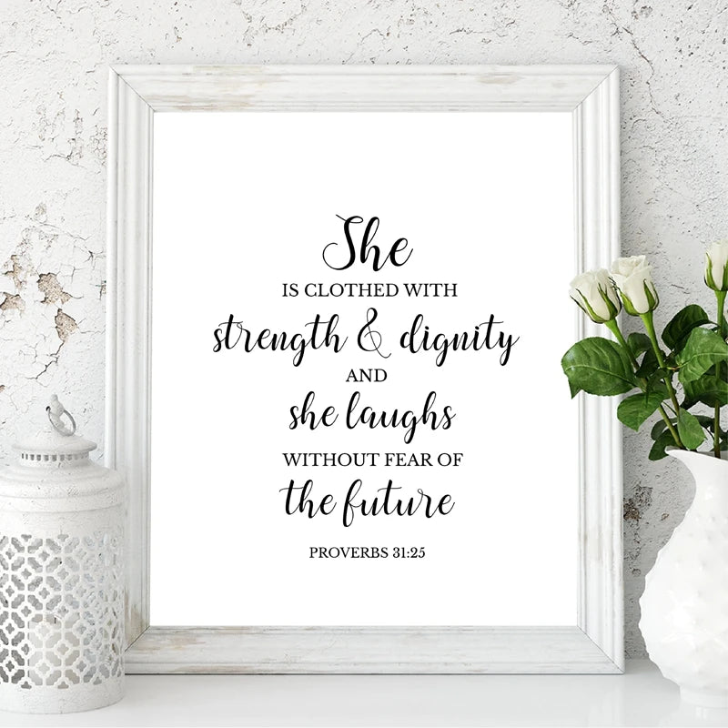 Christian Bible Verses Quote  Wall Art Canvas Print, Psalms Baby Girl Nursery Art Wall Décor