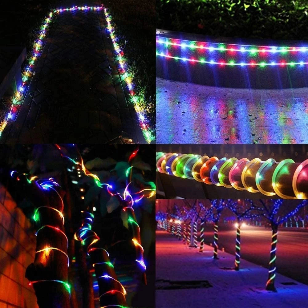 Solar Lights Outdoor 32M Garden String Lights Waterproof With Pvc Tube Decoration Copper Wire Lights For Patio Yard Christmas