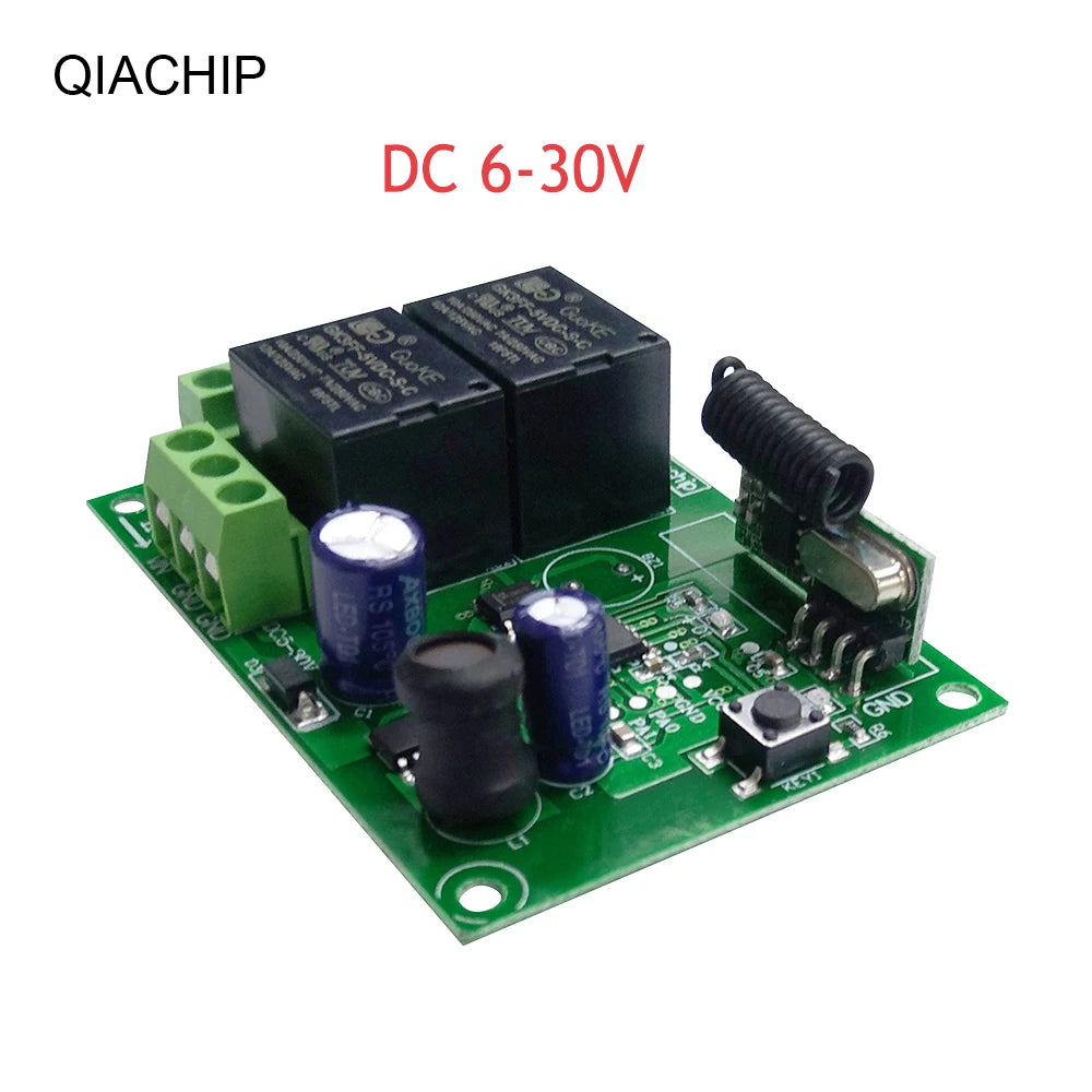 433.92Mhz DC 6V 12V 24V 48V 60V Universal Wireless Remote Control Switch 2 CH RF Relay Receiver Module DC5-30V For Smart Home