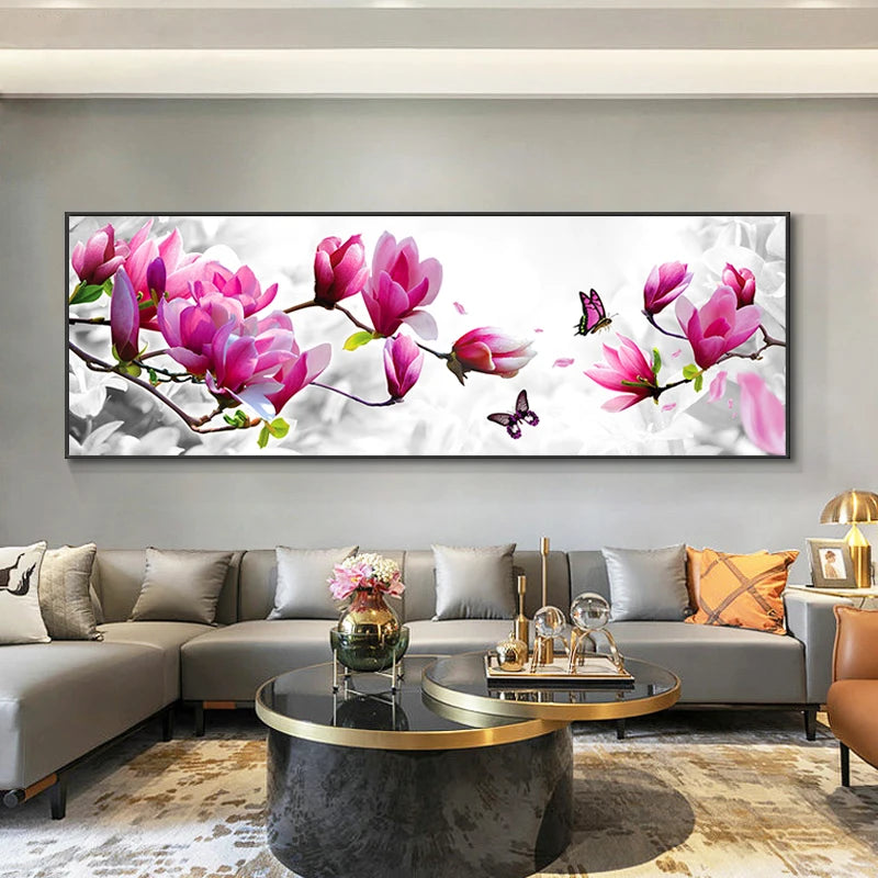 Abstract Pink Flowers Canvas Wall Art For Your Home DécorArtwork