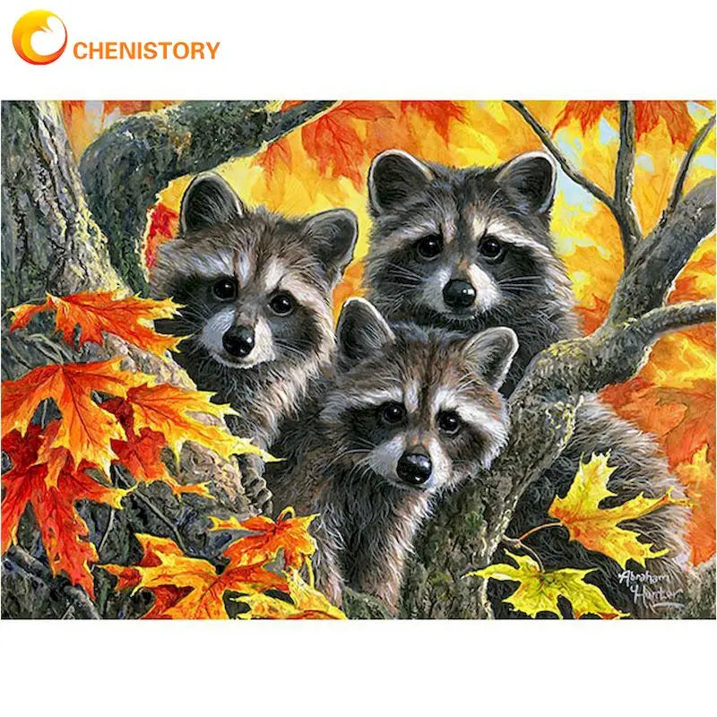 Cute Animal Painting By Numbers Kits For Adults & Kids Handmade A Home Wall Decoration 40x50cm Framed Artwork