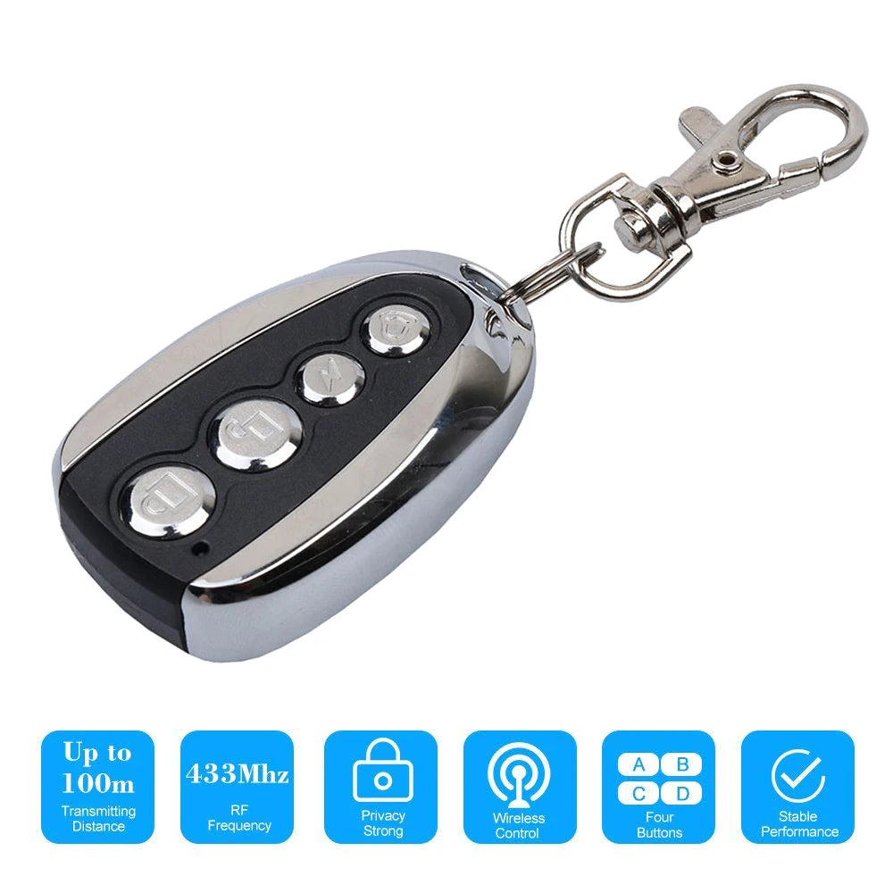 kebidumei 433Mhz lock 4 button universal copy remote control garage door car alarm product remote control clone door keychain