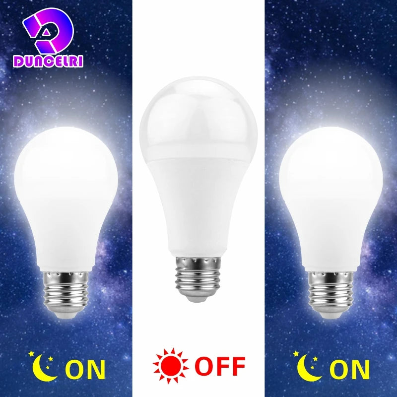 LED Dusk To Dawn Bulb 5W 7W 9W 12W E27 Sensor Outdoor Light AC 110V 220V 85-265V Day Night Light Auto ON/OFF LED Smart Lamp