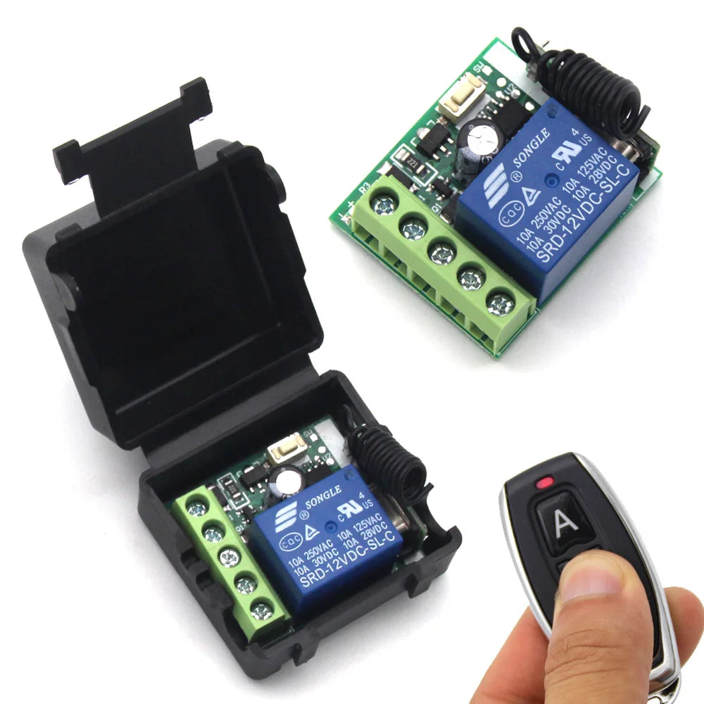 433Mhz Universal Wireless Remote Control Switch DC 12V 1 CH Channel Relay Receiver Module RF Transmitter 433Mhz Remote Controls