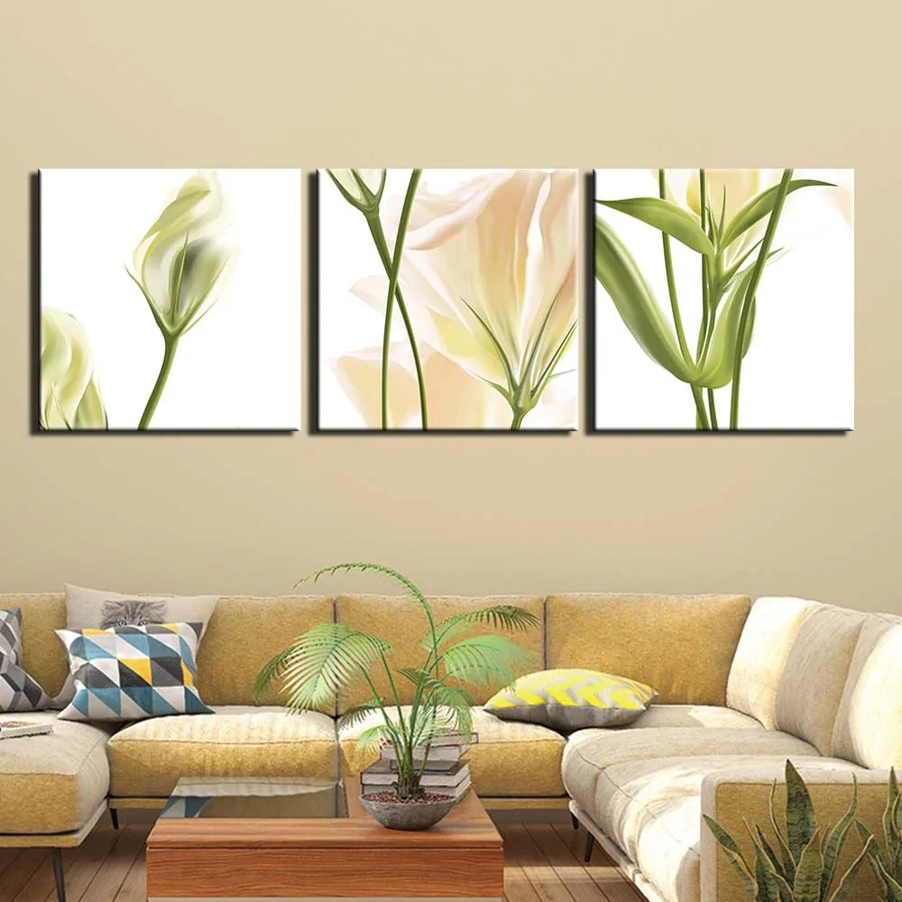 3 Panels Abstract Flower Art Canvas HD Prints for Any Rooms Wall Décor