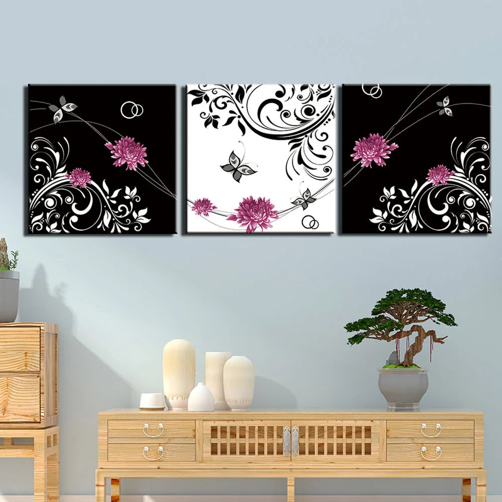 Modern Canvas Print Art Wall Picture 3 Panels Still life flower Paintings Decor Artwork Canvas Print for Home Office