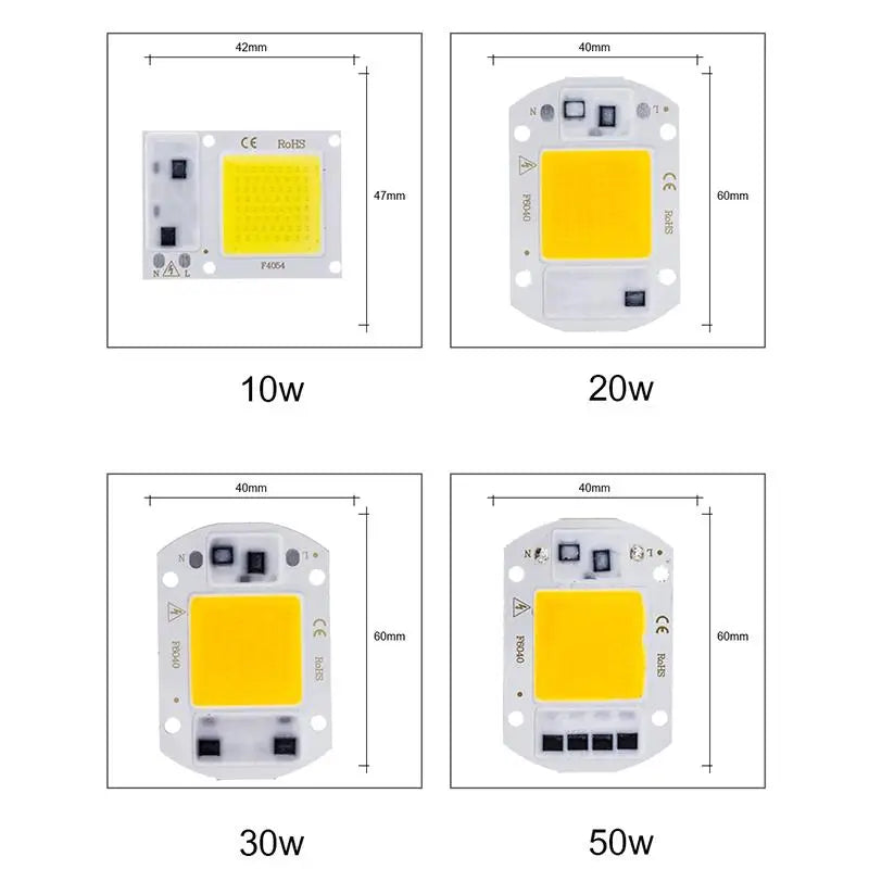 No Need Driver COB LED Lamp Chip 3W 5W 7W 9W 10W 20W 30W 50W 220V Smart IC Lampada LED Bulb Flood Light chips Spotlight Lighting