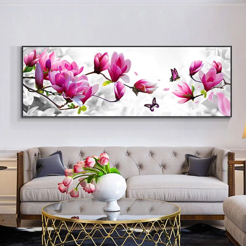 Abstract Pink Flowers Canvas Wall Art For Your Home DécorArtwork