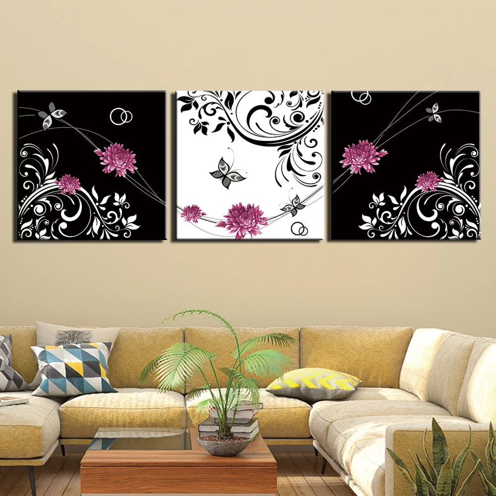 Modern Canvas Print Art Wall Picture 3 Panels Still life flower Paintings Decor Artwork Canvas Print for Home Office