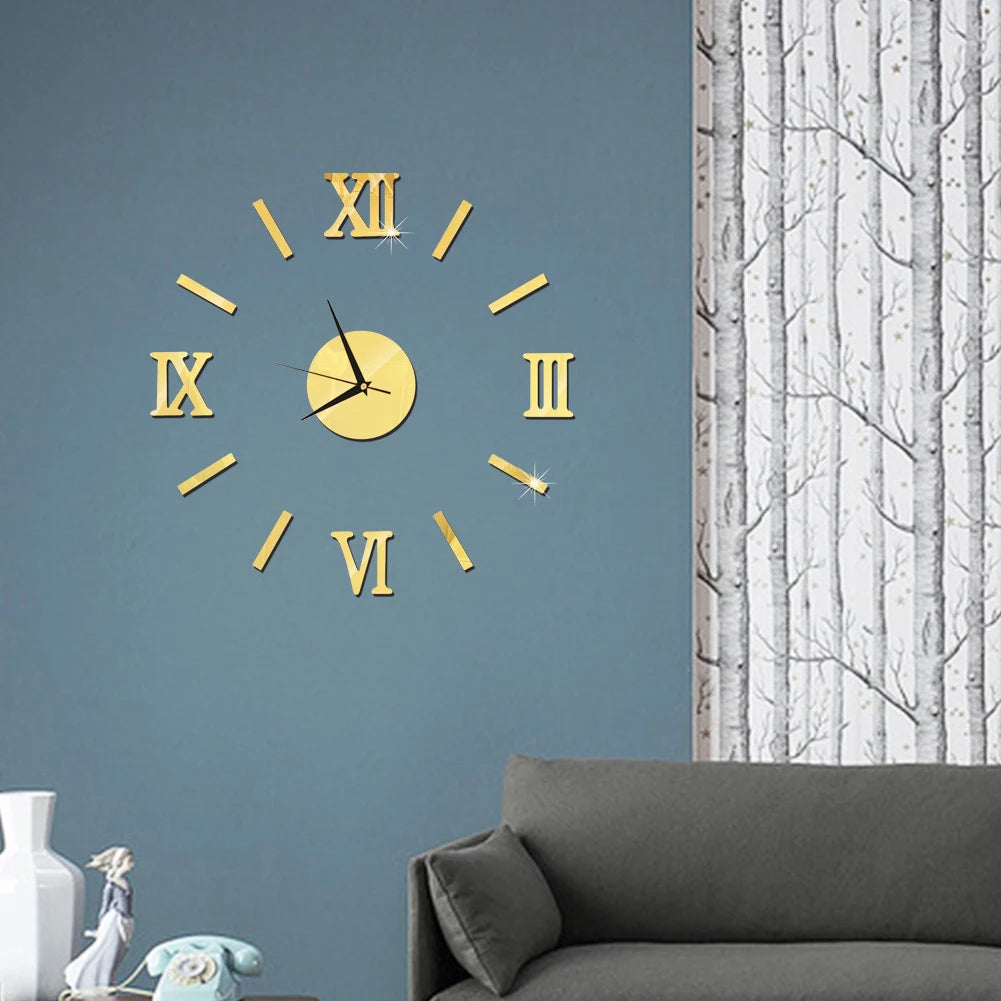 3D Large Wall Clock Stickers Elegant Digital Wall Clocks for Your Home Wall Décor