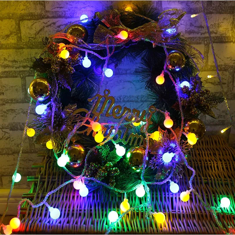 5M 10M 20M 30M 50M Garland LED Ball String Light Christmas Bulb Fairy String Decorative Lights for Home Wedding Party Decoration