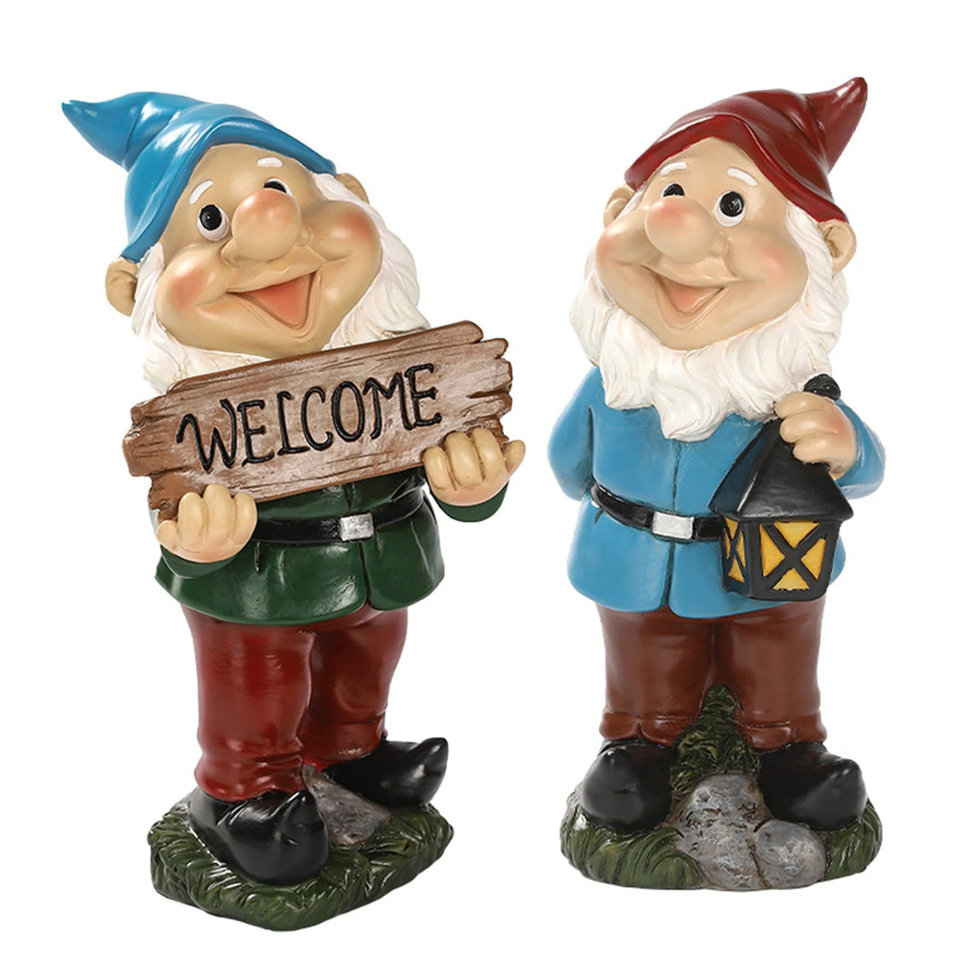 Funny Resin Garden Gnome Statue Cartoon Naughty Dwarfs Figurines Small Sculptures Creative Decoration For Lawn Garden