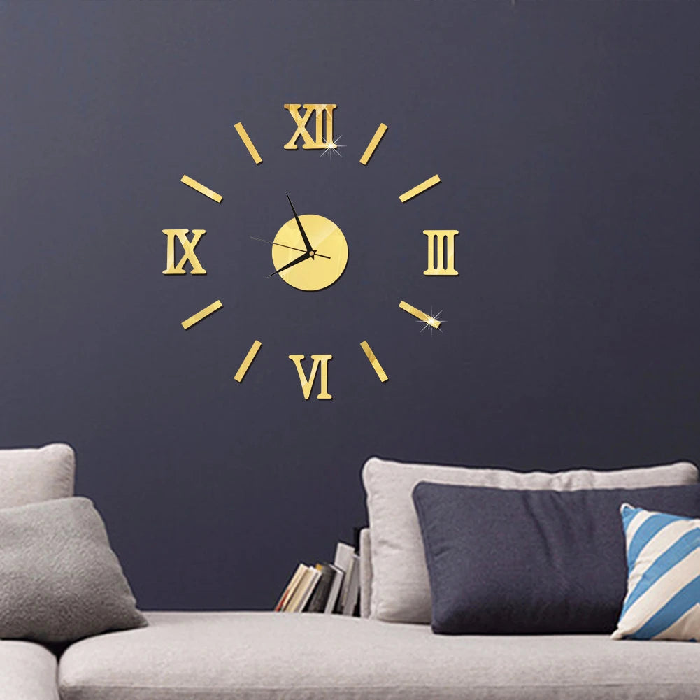 3D Large Wall Clock Stickers Elegant Digital Wall Clocks for Your Home Wall Décor