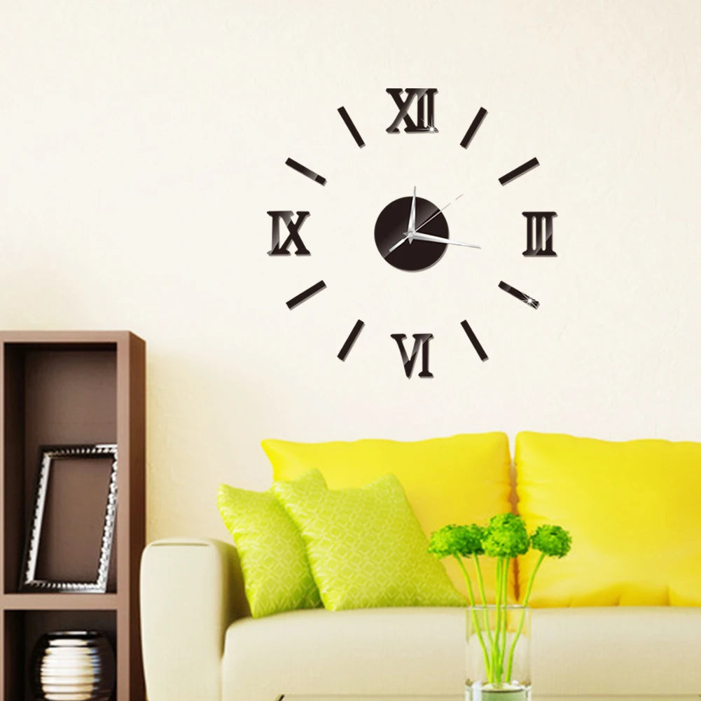 3D Large Wall Clock Stickers Elegant Digital Wall Clocks for Your Home Wall Décor