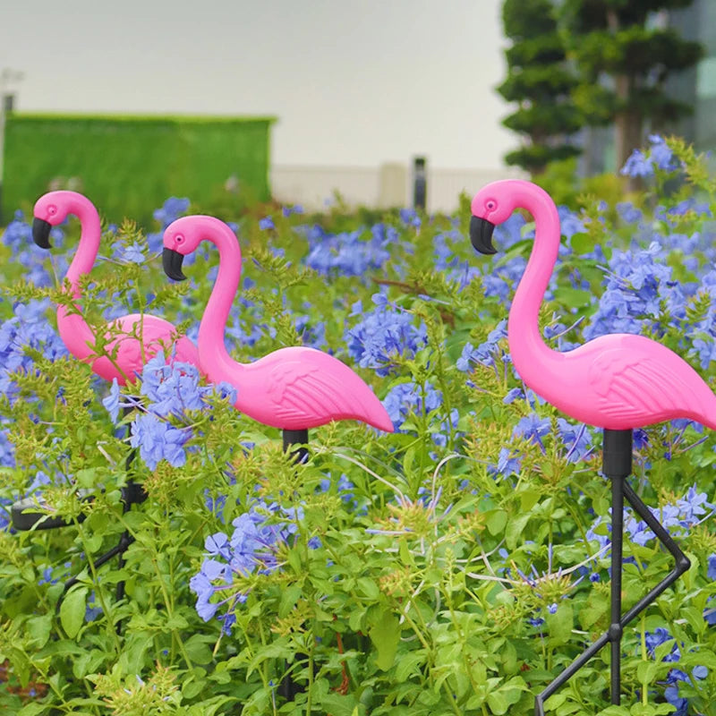 3PCS Outdoor Solar Flamingo Lamp For Your Patio Garden Décor