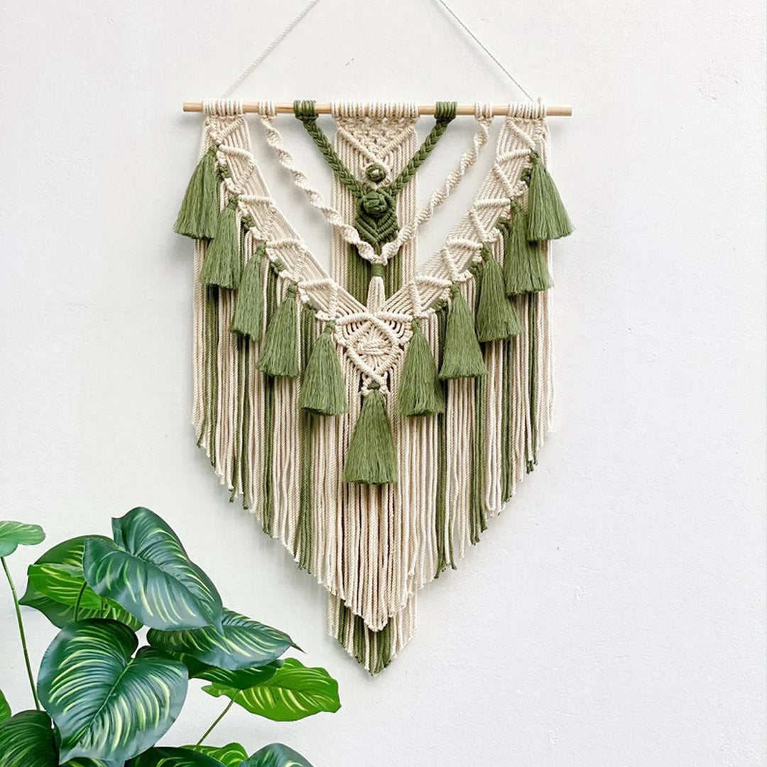 Macrame Woven Wall Hanging Boho Home Chic Bohemian Geometric Art Decor Beautiful Apartment Dorm Room Decoration Tapestry