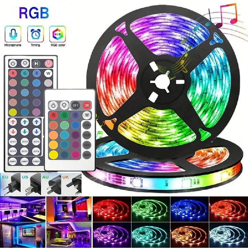 Led Strips Lights For Room Smart Wifi Led Strip Alexa 5050/3528 Rgb Led Tape 220V Neon Strips Music Sync Gaming Room Decoration