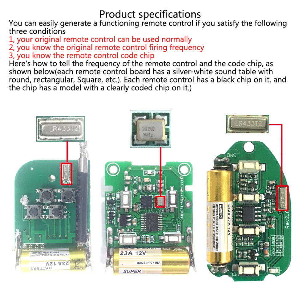 433Mhz Remote Control 4CH Auto Copy Opener Controller For CAME Duplicate Key Fob 433.92mhz Cloning Gate Garage Transmitter