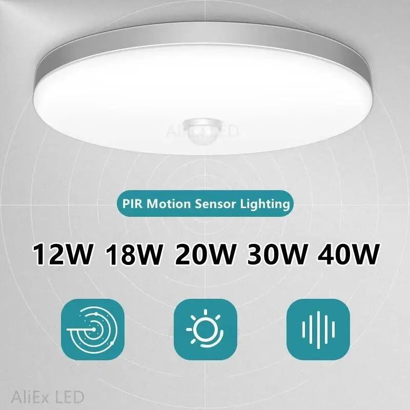 LED Ceiling Lights PIR Motion Sensor Smart Home Lighting 12W 18W 20W 30W 40W Ceiling Lamp For Room Hallways Corridor  110V 220V