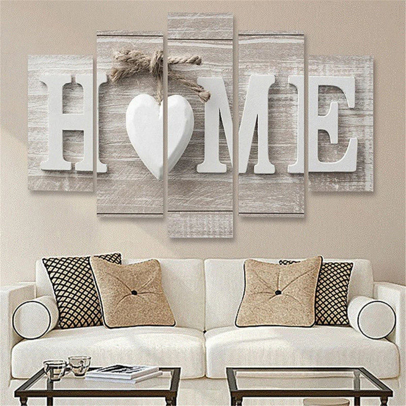 5 Piece HOME Sign Canvas Wall Art Painting Modern Decor Abstract Painting Artwork On Canvas Print Picture Decoration for Bedroom