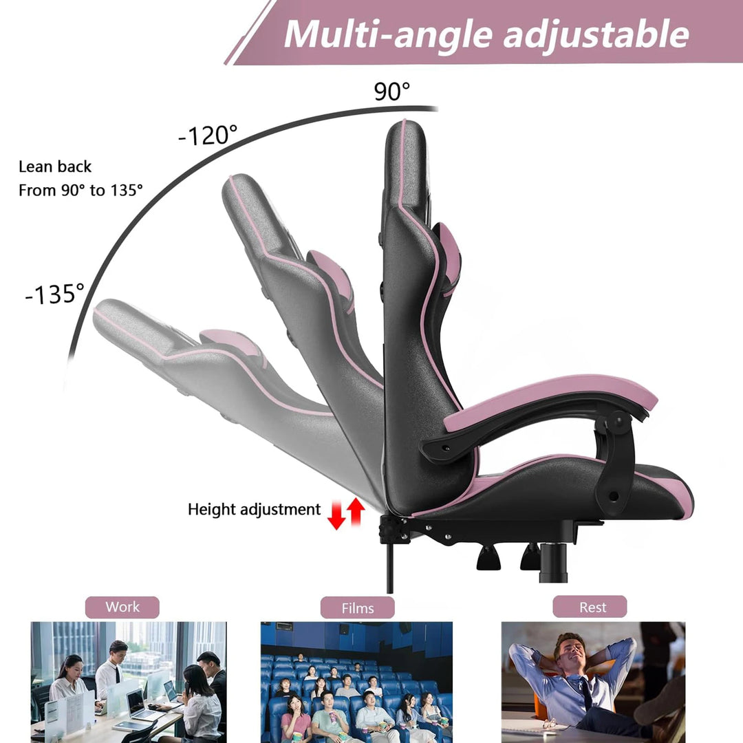 Gaming Chair Office Chair Ergonomic PU Leather Computer Desk Chair with Headrest and Lumbar Support Game Chairs Racing Chair