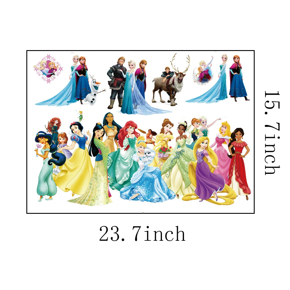 Anna, Elsa, Princess Wall Stickers For Kids Room mural Fairy tale Cartoon decals DIY Decoration Girl's Room Decoration gift