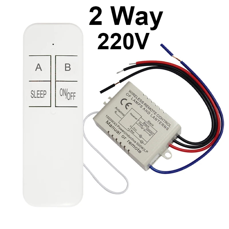 QIACHIP 1/2/3 Way ON/OFF 220V Remote Control Switch Lamp Light Digital Wireless Wall Remote Control Switch Receiver Transmitter