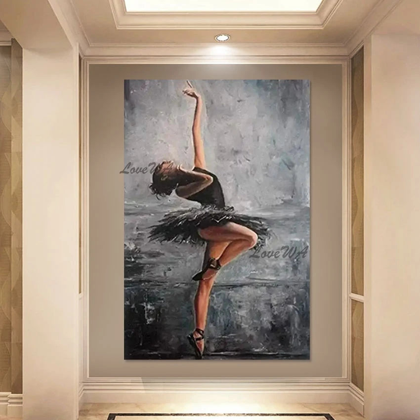 Ballet Dancer Abstract Art Acrylic Canvas Artwork Wall Décor, Not Framed