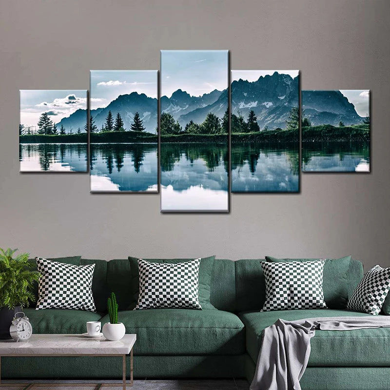 5pcs Landscape Canvas Wall Art Printed Picture Home Décor  Sunset