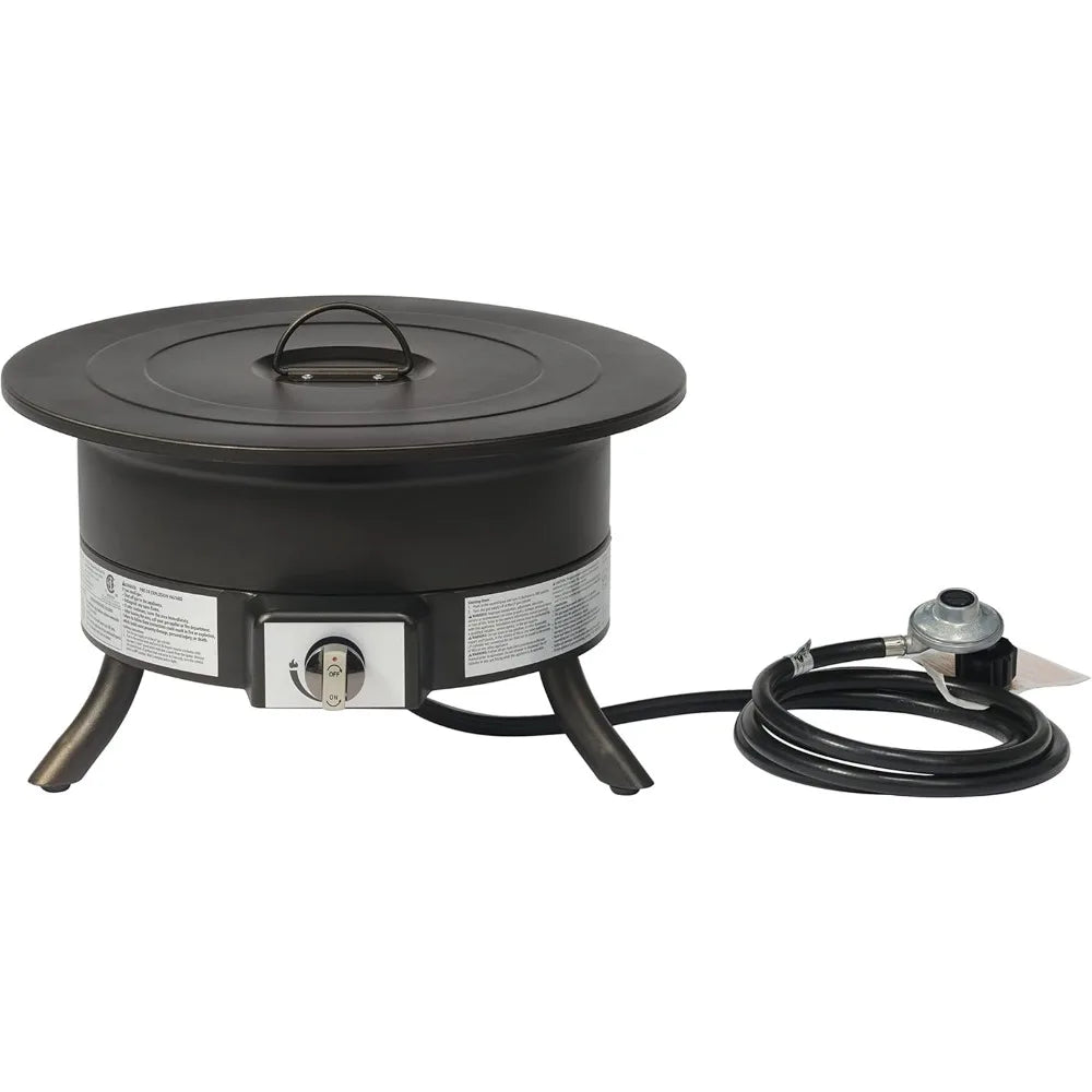 Fire Pit 19 Inch 55,000 BTU Round Portable Propane Gas Fire Pit with Strap