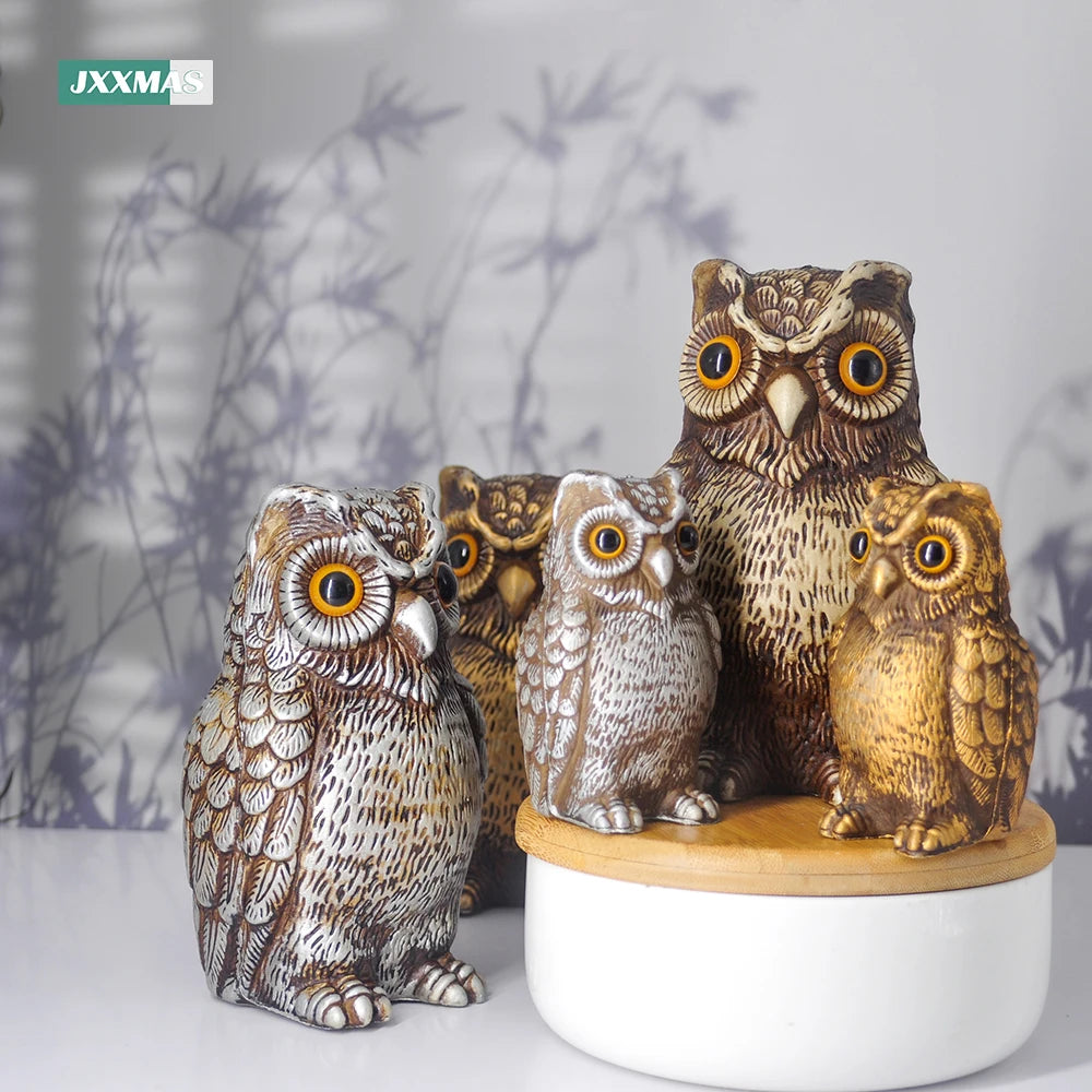 Realistic Birds Owl Scared Animal Scarecrow Home Decor Lawn Courtyard Decoration Art Sculpture Garden Statue Desktop Crafts Toys