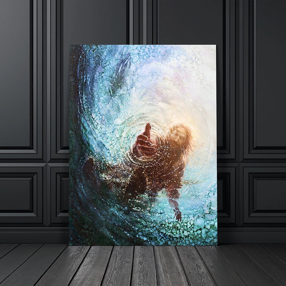 Hand of God Painting Jesus Poster Canvas Print Art Modern Wall Art Jesus Poster Christian Decoration Unframed