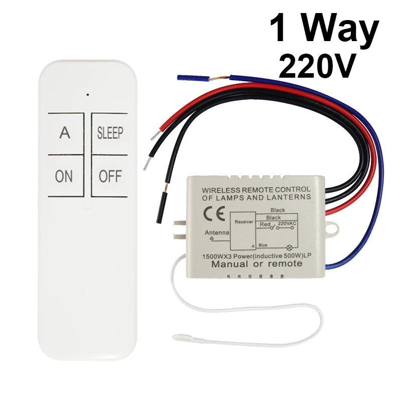 QIACHIP 1/2/3 Way ON/OFF 220V Remote Control Switch Lamp Light Digital Wireless Wall Remote Control Switch Receiver Transmitter