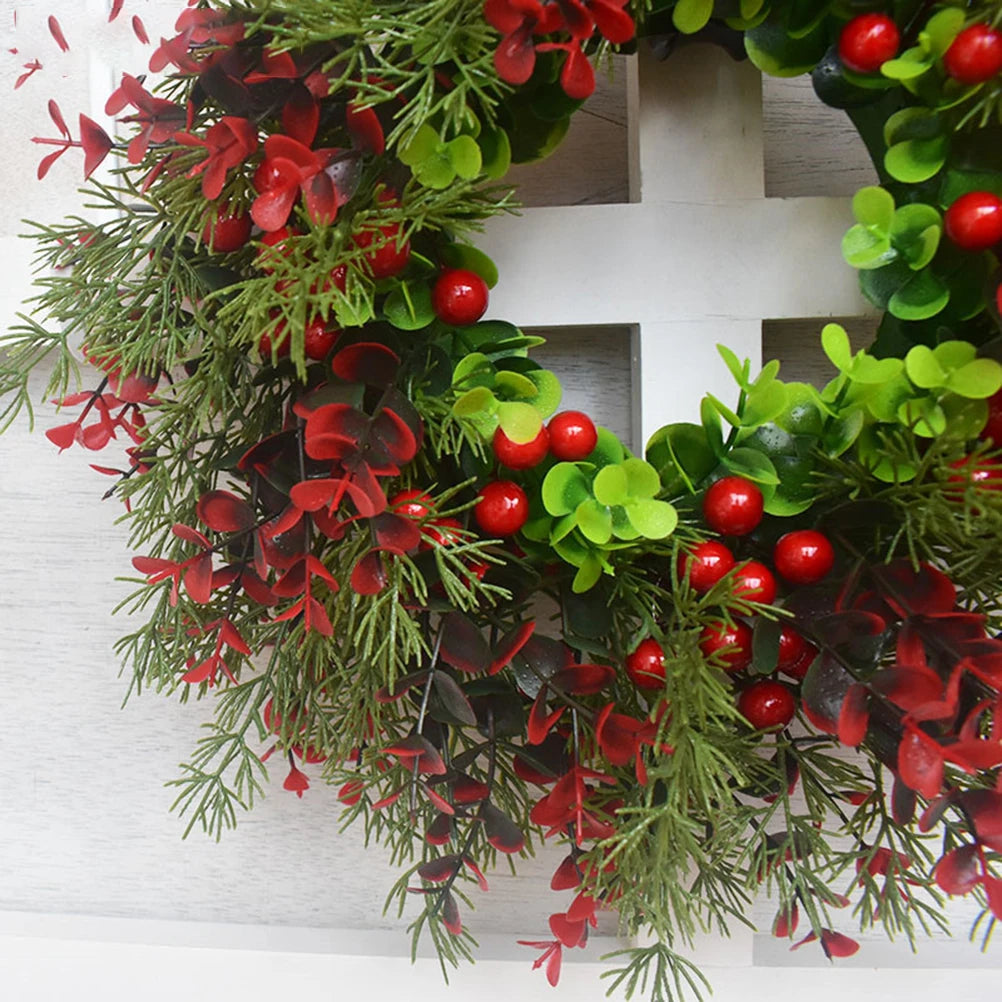 Christmas Wreath Artificial Red Berries Decoration Interior Wall Decoration