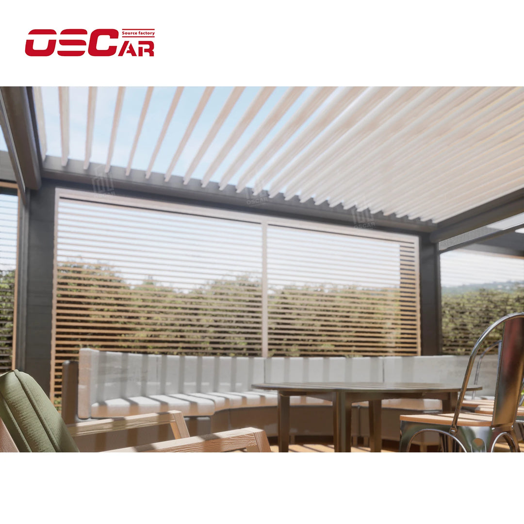 Oscar Luxury Pergola Aluminio 4X3 Louvre Roof Hotel Garden Furniture Shade Cover Patio Waterproof Gazebo