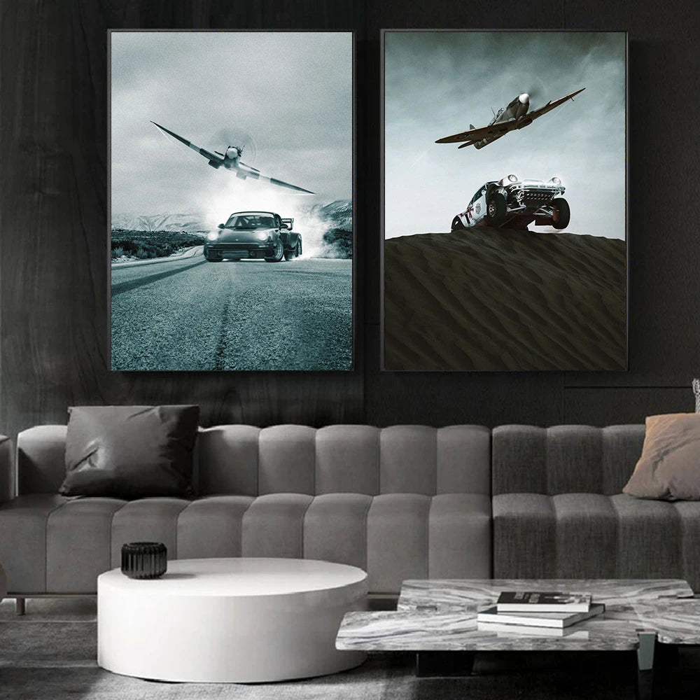 Beautiful Plane & Car Art Canvas Prints For Your Home Décor