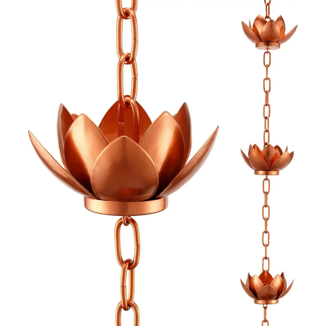 Lotus Rain Chains for Gutters for Divert Water Replacement Downspout Flower Cups Rain Chains for Garden Roofs Home Outdoor Yard