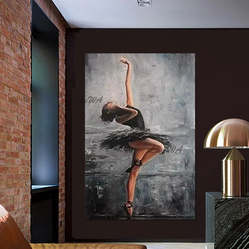 Ballet Dancer Abstract Art Acrylic Canvas Artwork Wall Décor, Not Framed