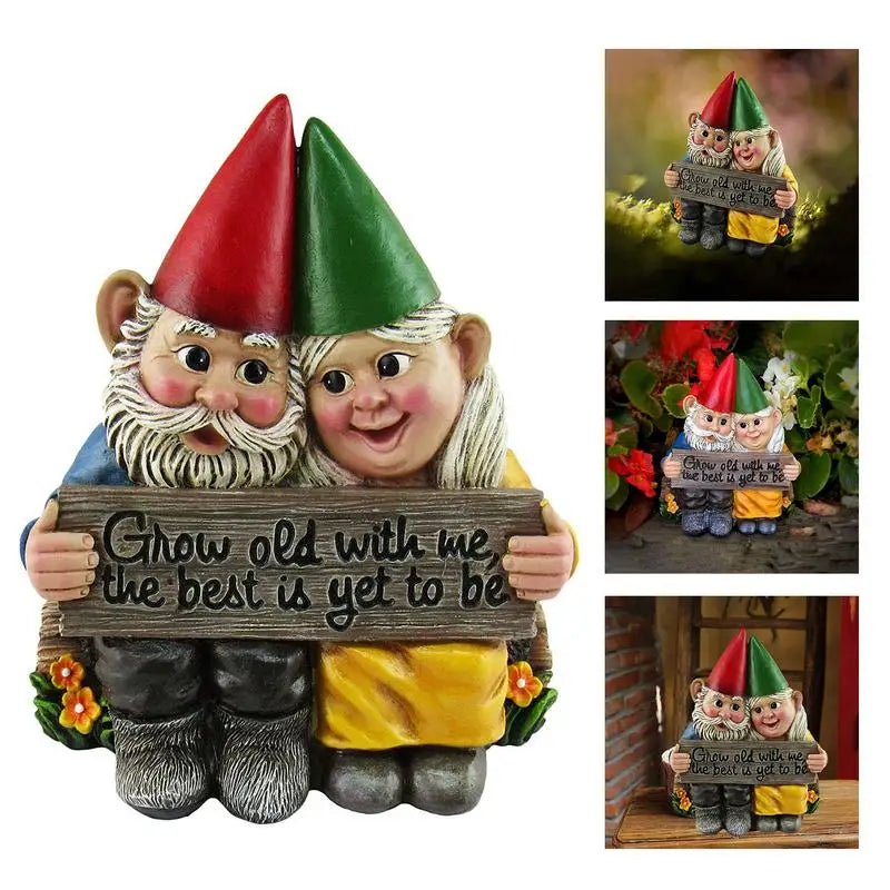 Funny Resin Garden Gnome Statue Cartoon Naughty Dwarfs Figurines Small Sculptures Creative Decoration For Lawn Garden