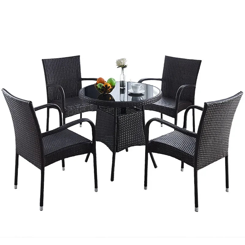 Fashion design aluminum frame outdoor furniture coffee table and chair patio dining set outdoor furniture wicker dining chair