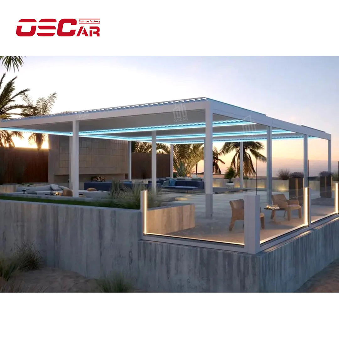 Oscar Luxury Pergola Aluminio 4X3 Louvre Roof Hotel Garden Furniture Shade Cover Patio Waterproof Gazebo