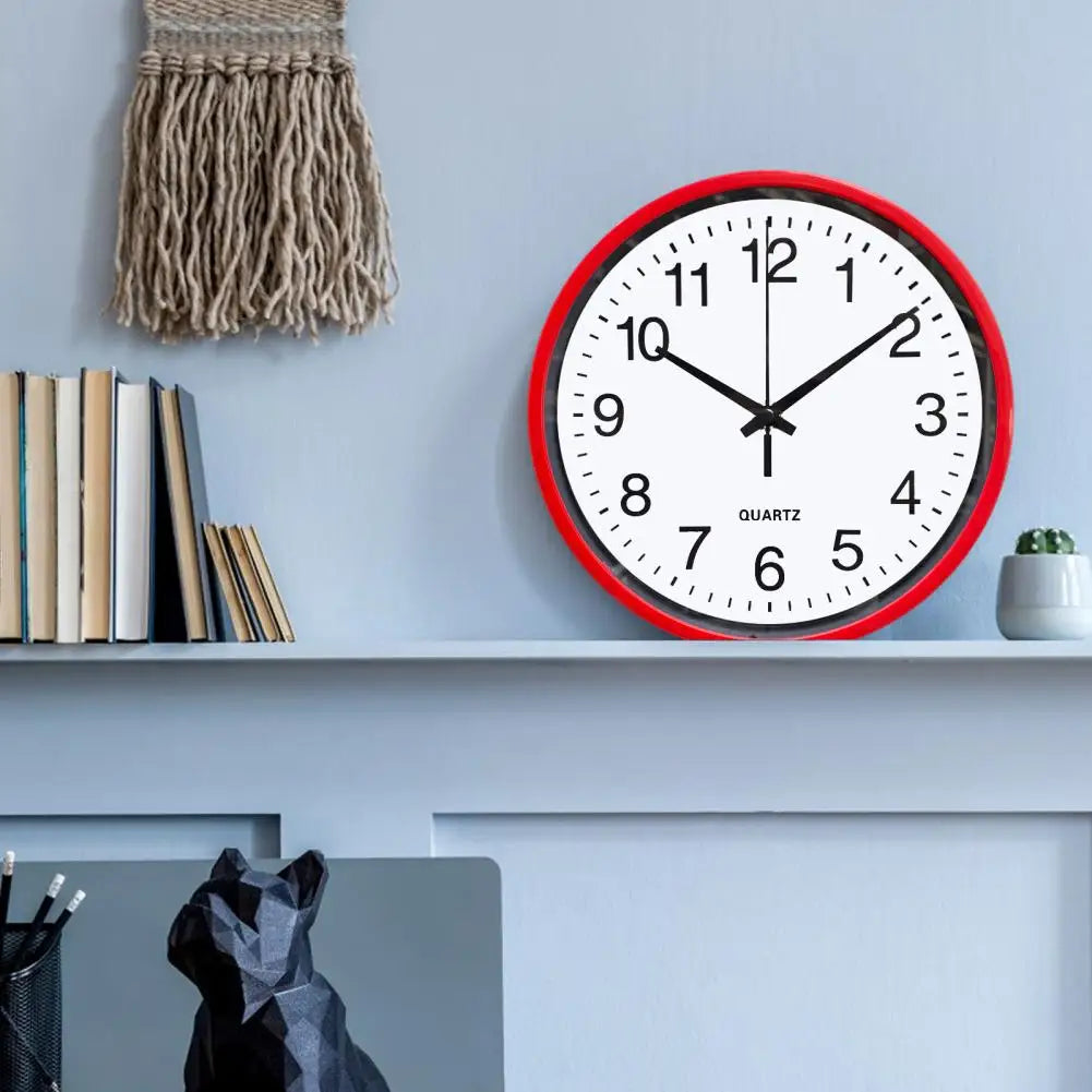 8 Inch Wall Clock Hanging Clock Large Number Round Analogue Clock Battery Powered Decorating For Home Kitchen Office Decoration